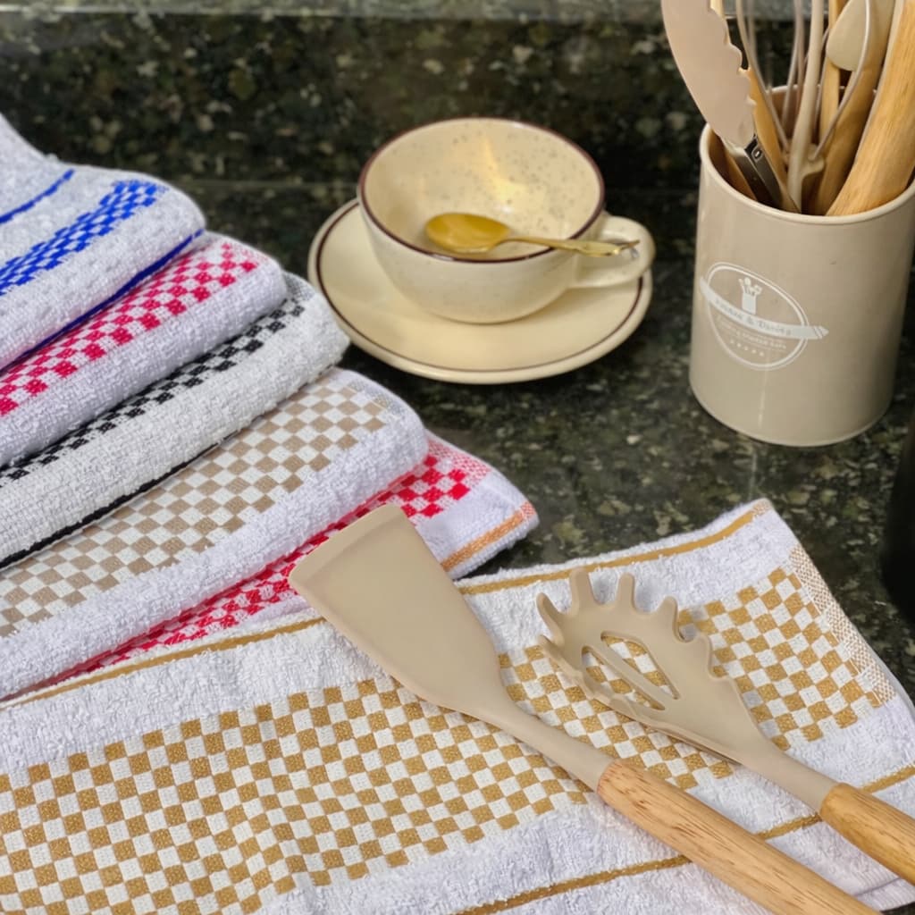 Kit 8 Panos de Copa Jacquard Felpudo 100% Algodão 45x60cm