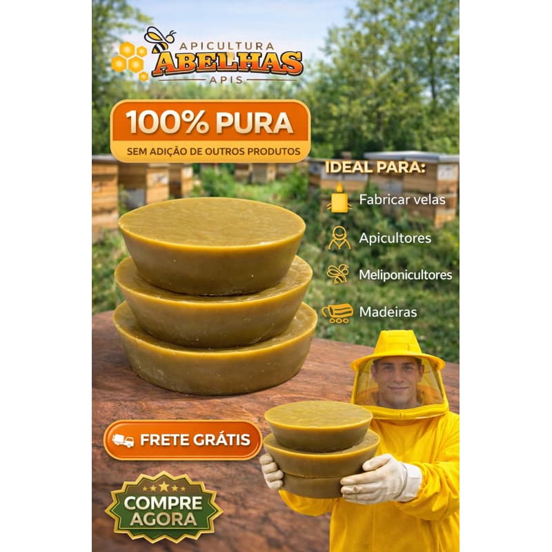 Cera Bruta de Abelhas Apis 1 kg