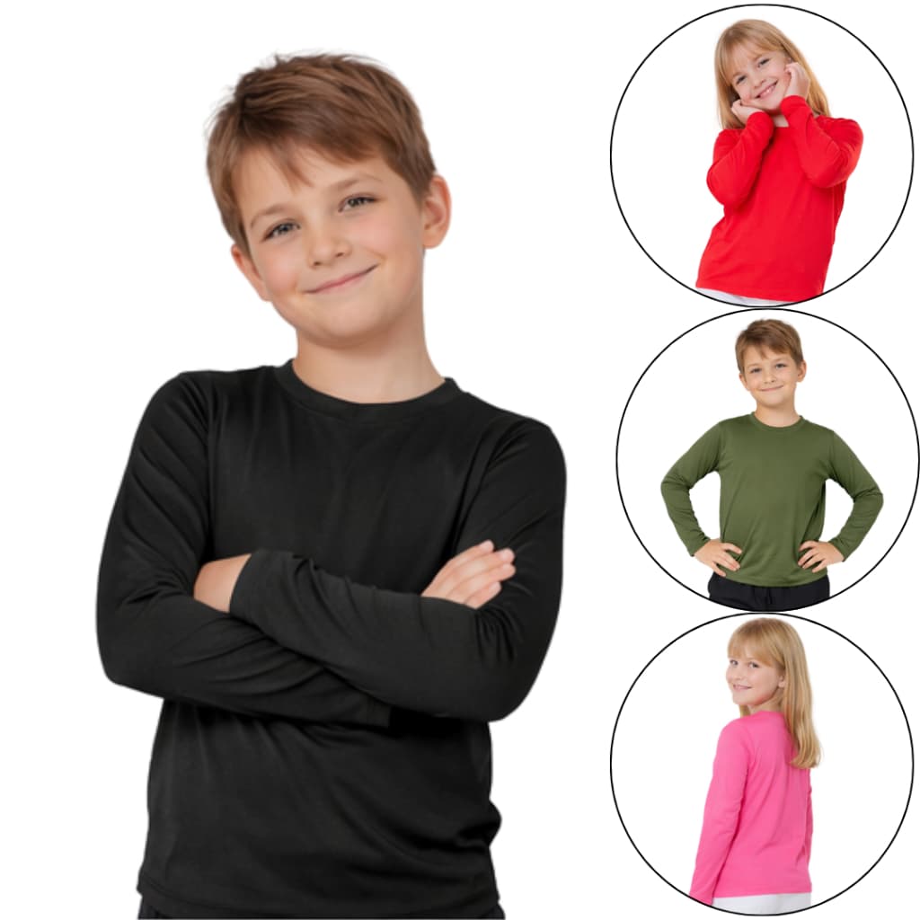 Camisa UV Infantil proteção solar - 2 a 14 anos - Masculino e feminina - Menino e menina