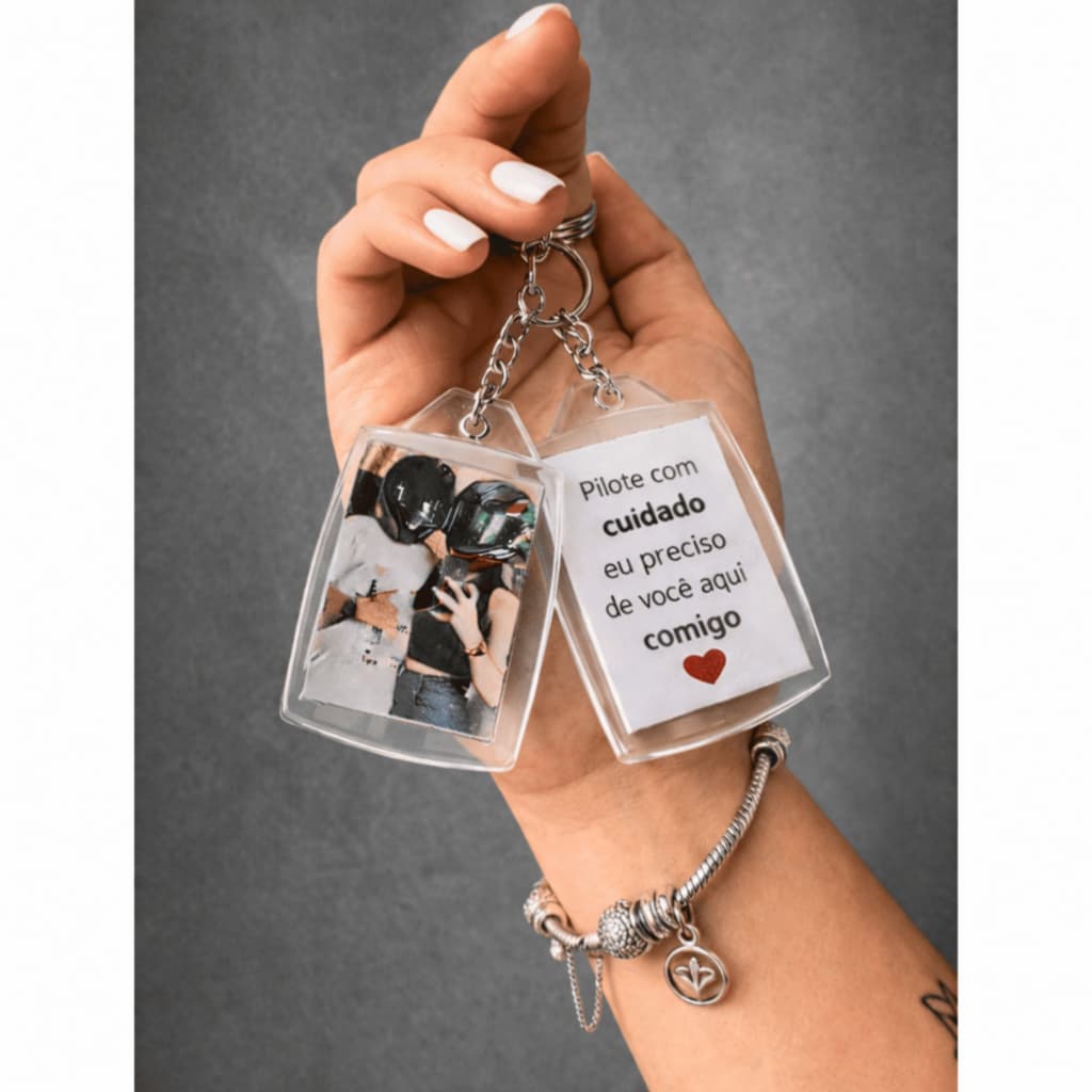 Chaveiro Pilote Com Cuidado Personalizado Casais , namorados , noivos, amigos, pai, mãe frente verso
