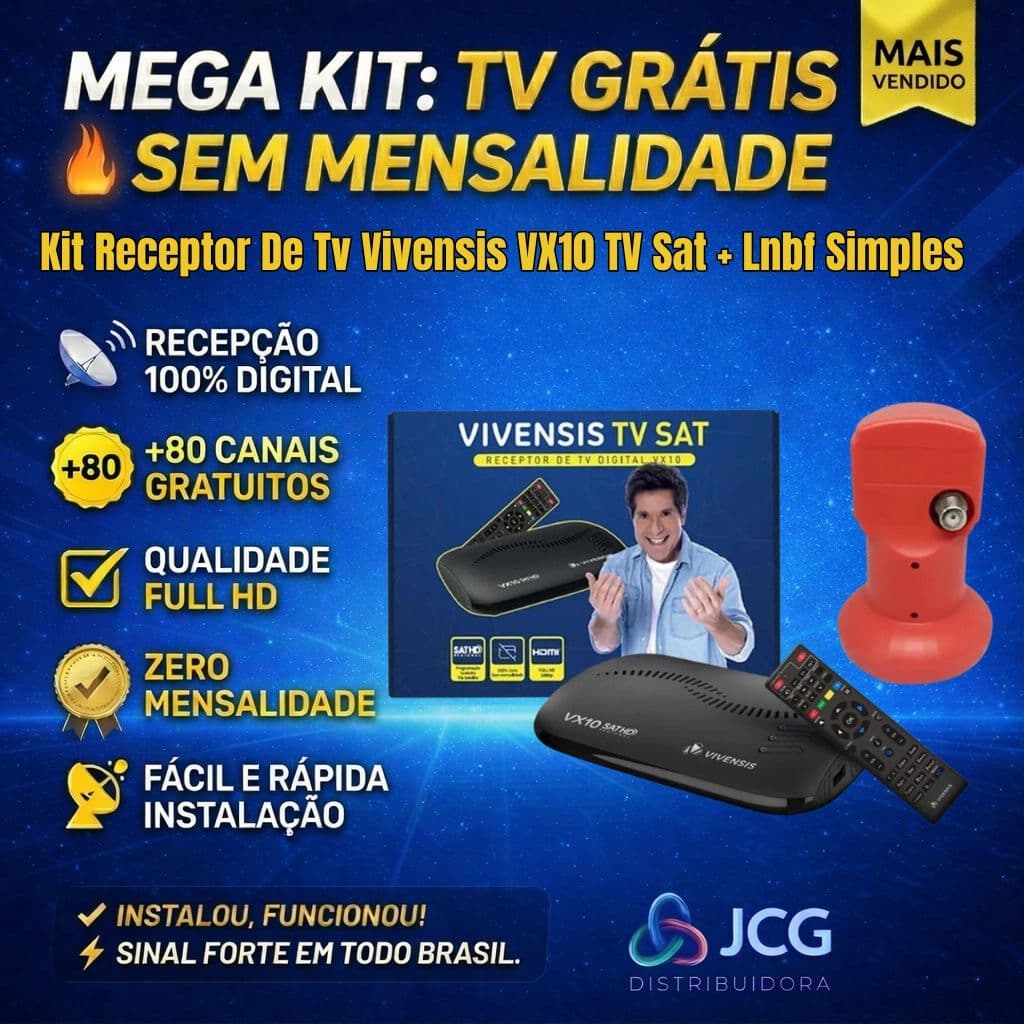 Kit Receptor De Tv Vivensis VX10 TV Sat + Lnbf Simples