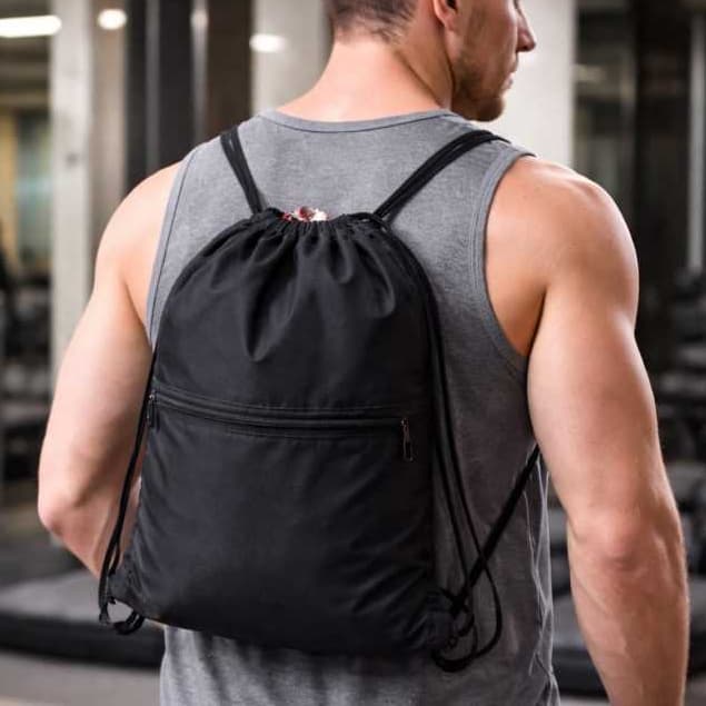 Mochila Saco Nylon Cordão Resistente a Agua Unissex Sacochila