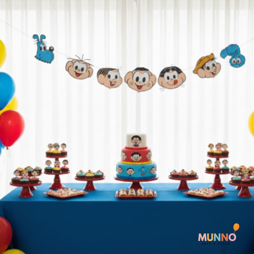 Varal Temático / Bandeirinha personalizada – PERSONAGENS  - Festa Infantil - Aniversario