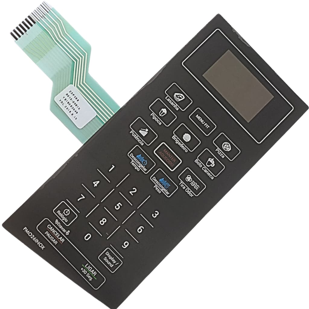 Membrana Teclado para Micro-ondas Para Philco Pmo26 Pmo 26 Inox Preta