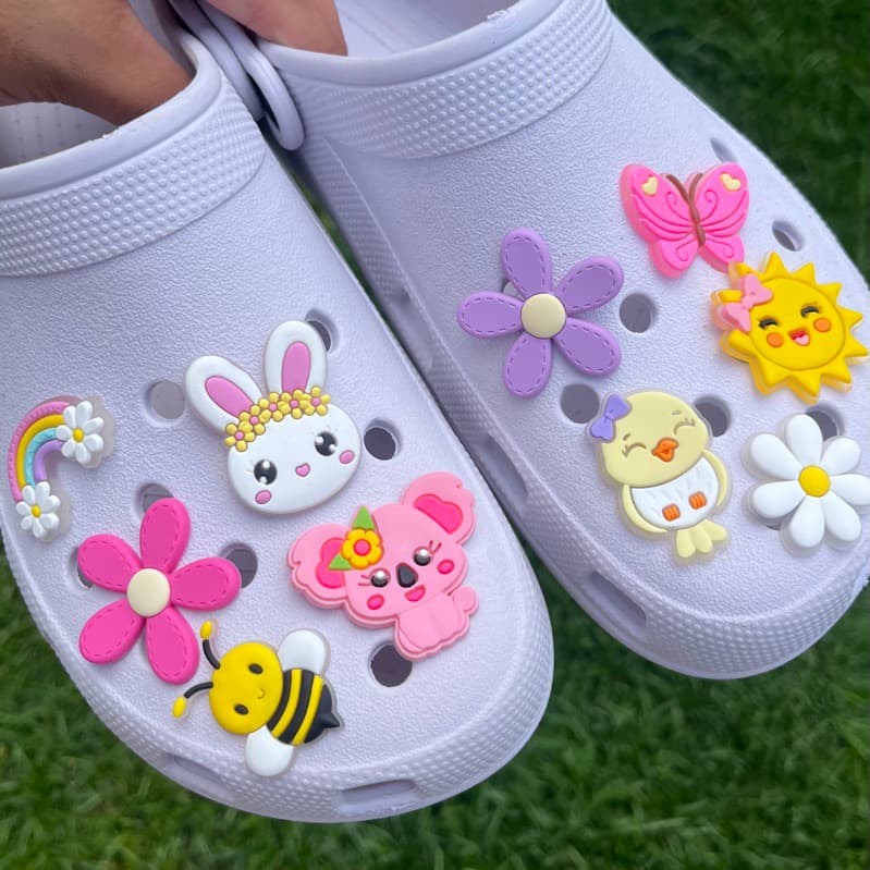 Kit Pins Fofos Jardim Encantado | Enfeite para Babuche | Acessório para Sandália