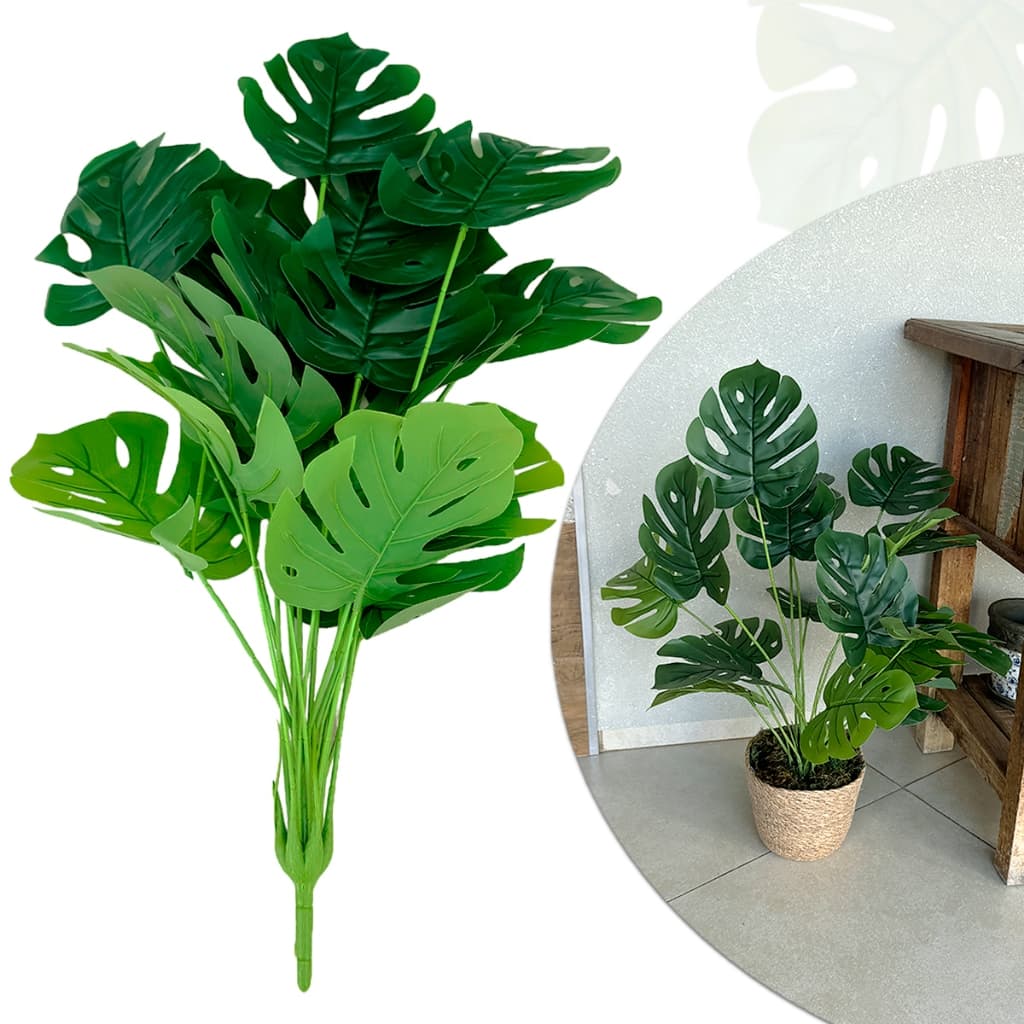 Costela De Adão Planta Artificial Real Com Vaso Decorativa