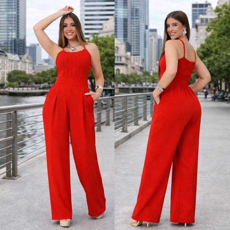 Macacão Feminino Longo Pantalona Luxo Confortável ( Veste 36 ao 44 ) Tecido Duna