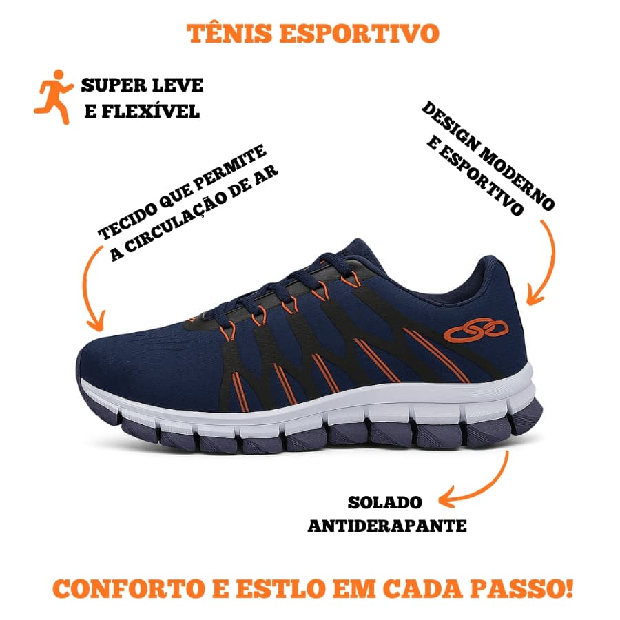 Tênis Academia Caminhada Casual Leve e Macio Frete Grátis Envio Imediato