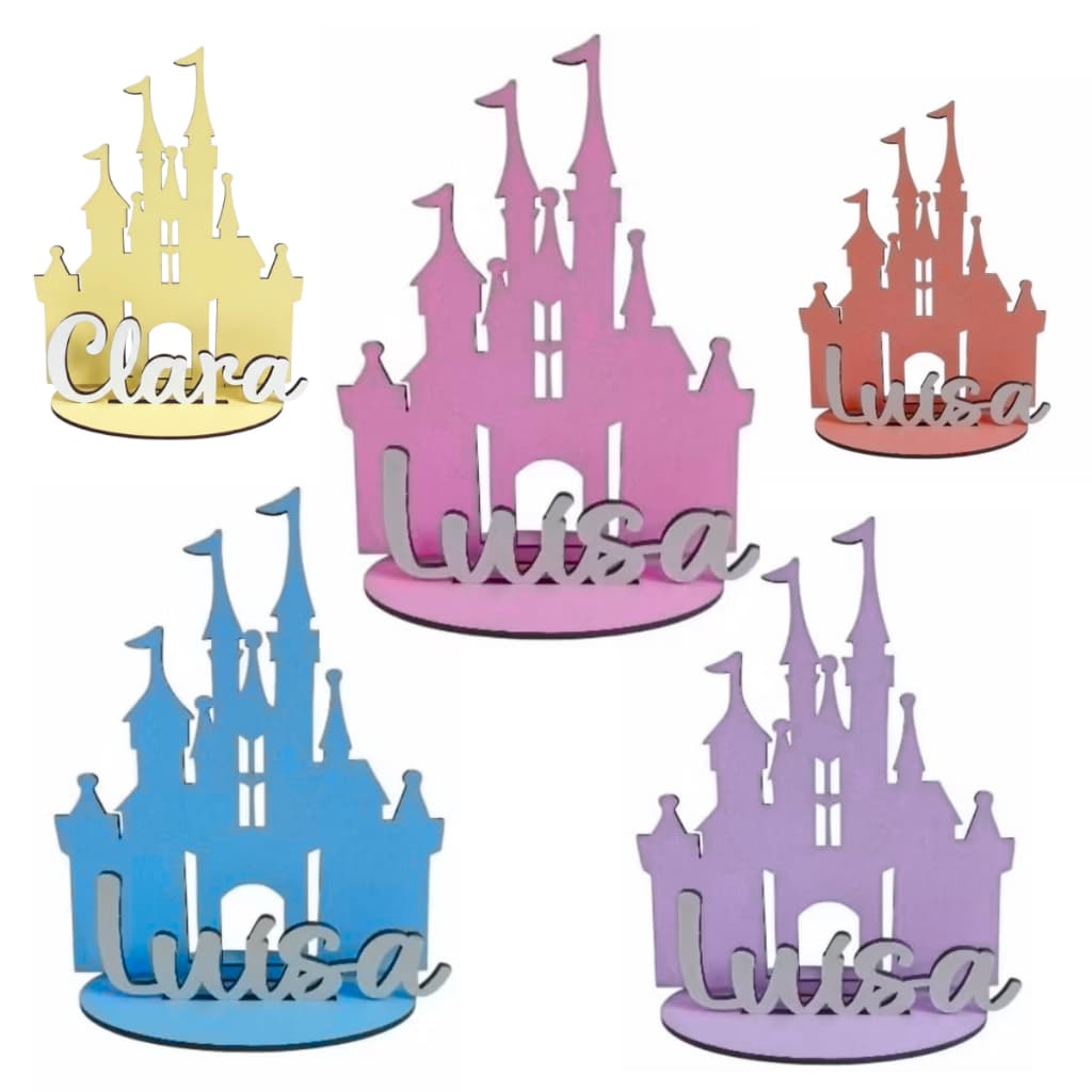 kit centro de mesa Castelo das princesas da Disney, princesinha Sofia, príncipe, lembrancinha em MDF