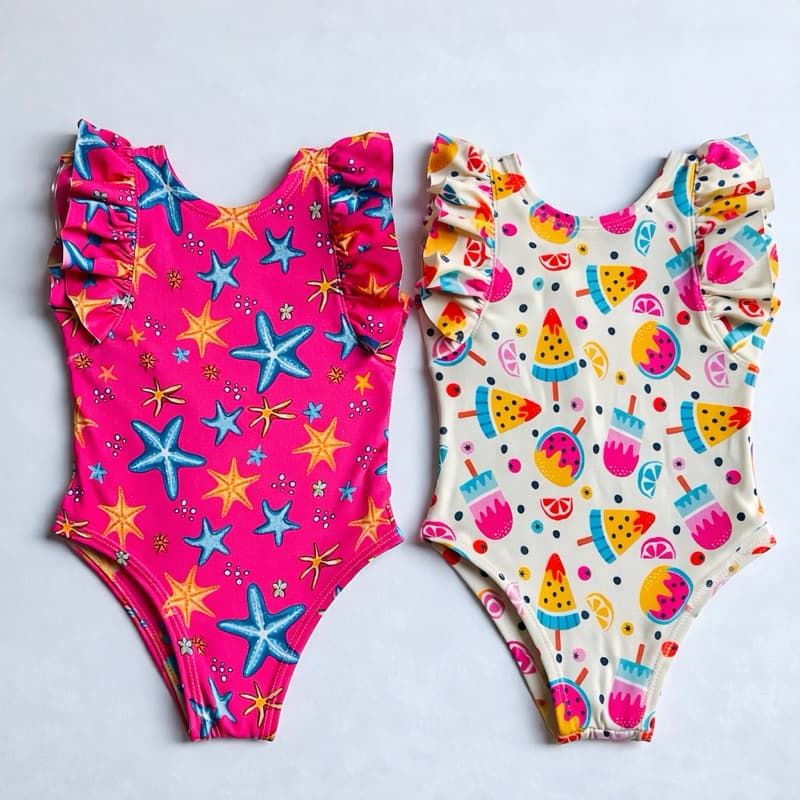 Maiô Infantil Stitch Capivara Menina Verão Praia Tendência TAM 2 ao 10 Anos