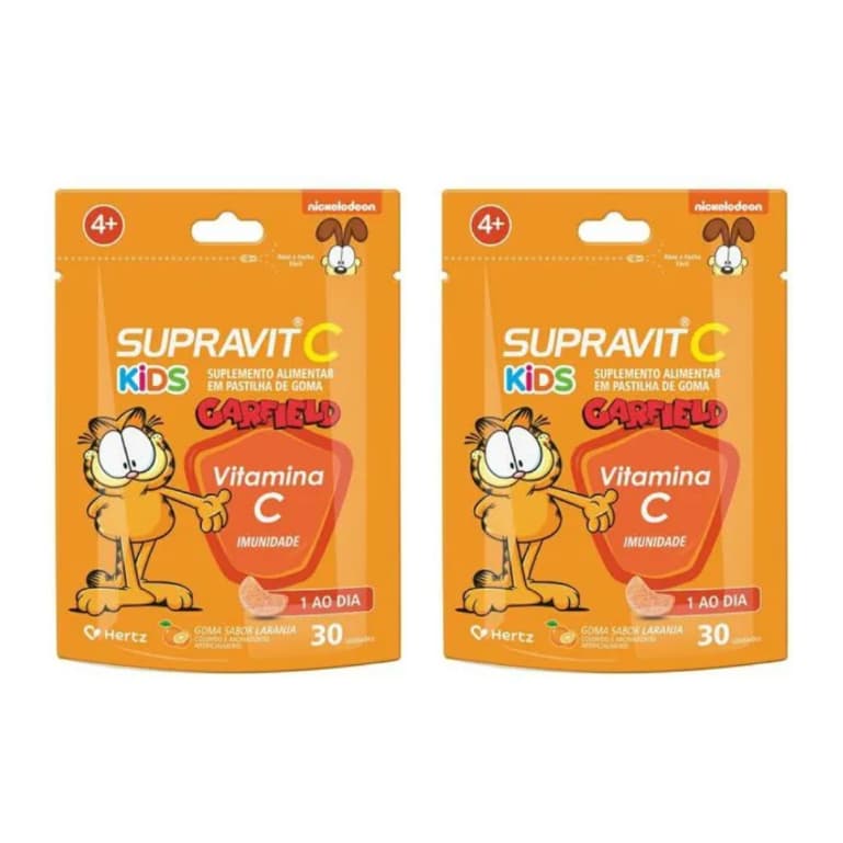 Supravit C Kids Vitamina C Sabor Laranja Infantil 30Un