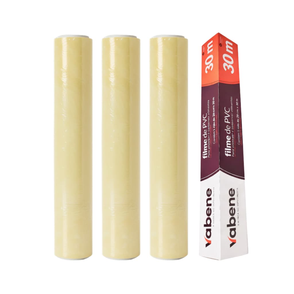 Plástico Filme PVC 1 a 3 Unidades Multiuso 28cm x 30m Vabene