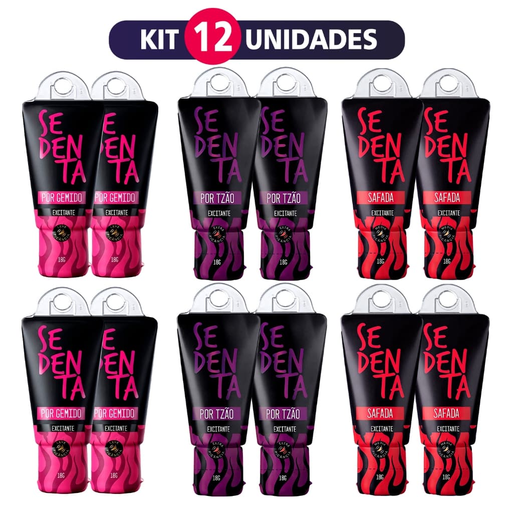 Kit 12 Gel Lubrificante Intimo Funcional Picancia Leve Média Forte Beijável Produtos Sex Shop