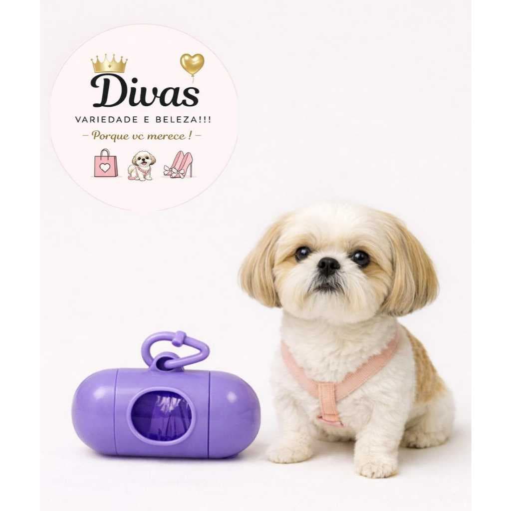 Porta Saquinho Cata Caca para Cachorro com Refil | Dispenser Higiênico Pet | Suporte para Saquinho Coletor