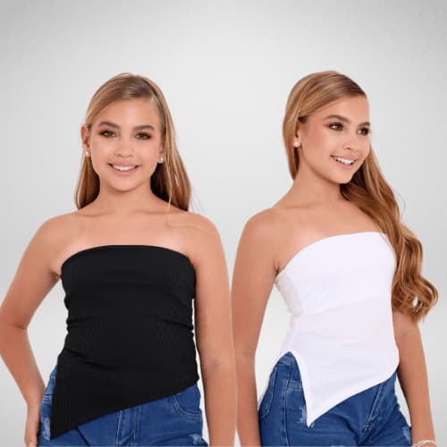 Cropped Menina Infantil Canelado Tomara Que Caia Sem Alça Moda Kids Fashion