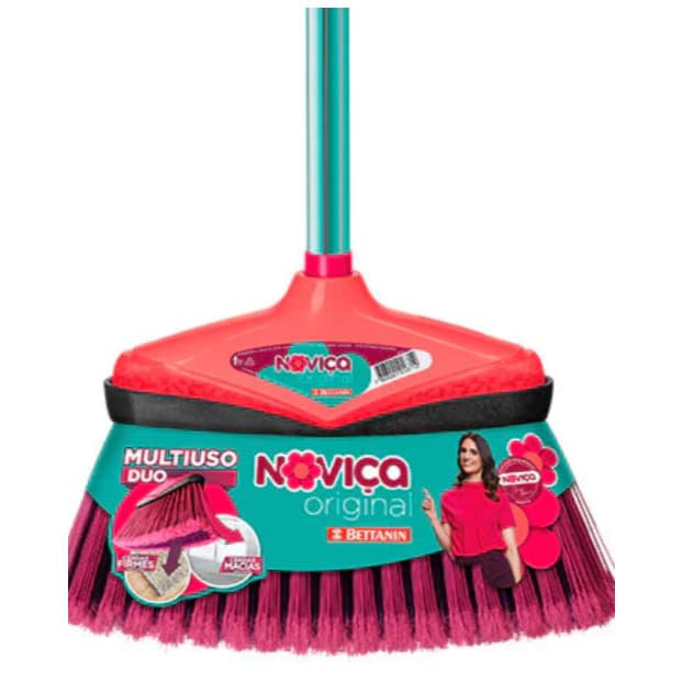 Vassoura Multiuso Cerdas Firmes E Macias C/cabo Noviça