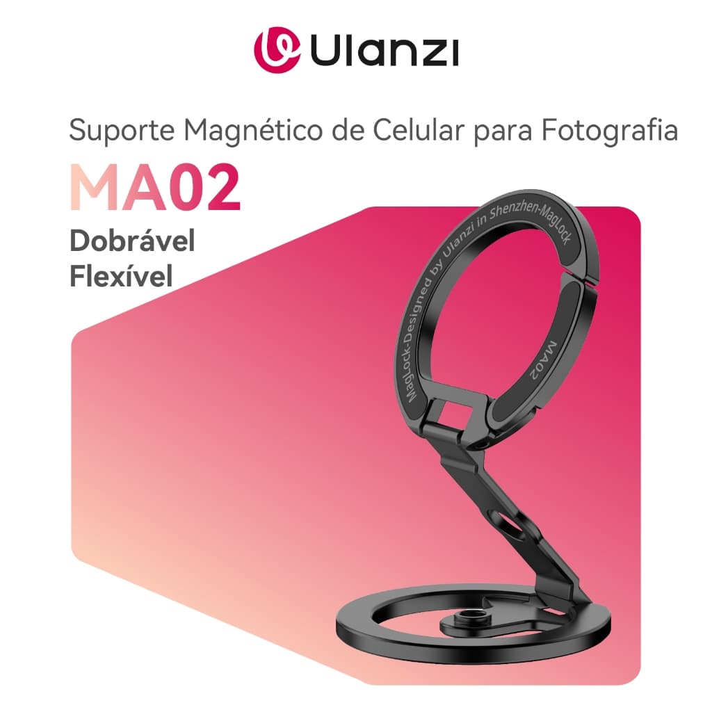 ULANZI MA02 Suporte Magnético de Celular para Fotografia Rosca de 1/4" na base para tripé