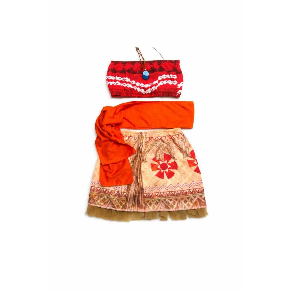 Fantasia Infantil Moana Completa Com Acessórios Colar Envio Rápido Pronta Entrega