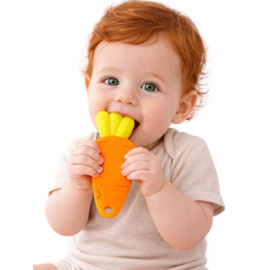 Mordedor Sensorial de Silicone Cenoura Macio Laranja Love