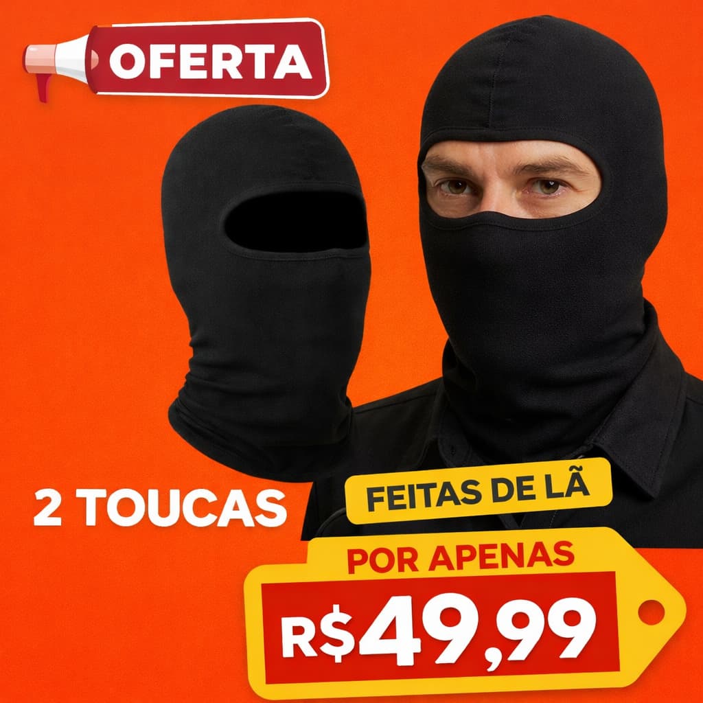 Kit 2 Toucas balaclava de Lã Inverno Unissex – Touca Grossa para Frio Masculina e Feminina