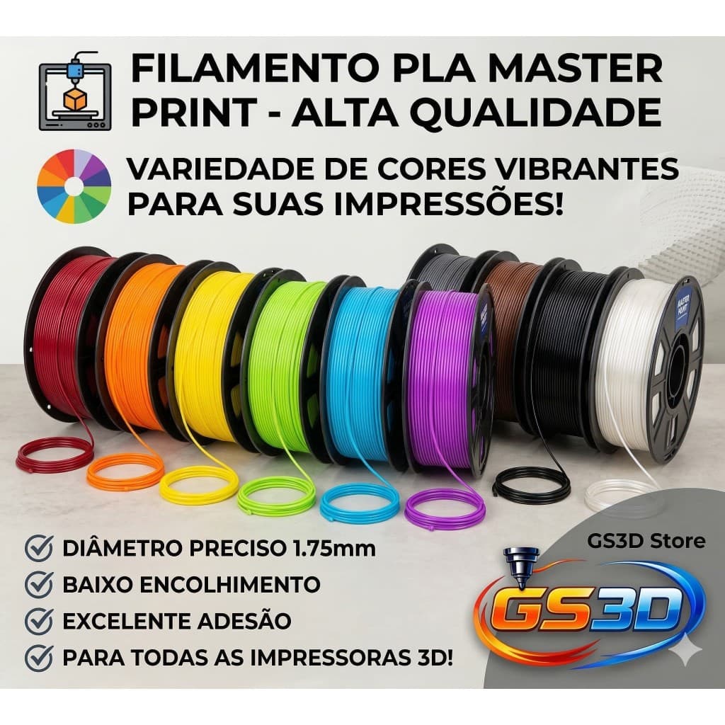 Filamento PLA Masterprint 1,75mm – 1kg | Impressão 3D