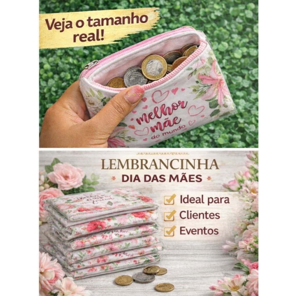 Porta moedas personalizada tema dia das mães para clientes, festas e eventos.