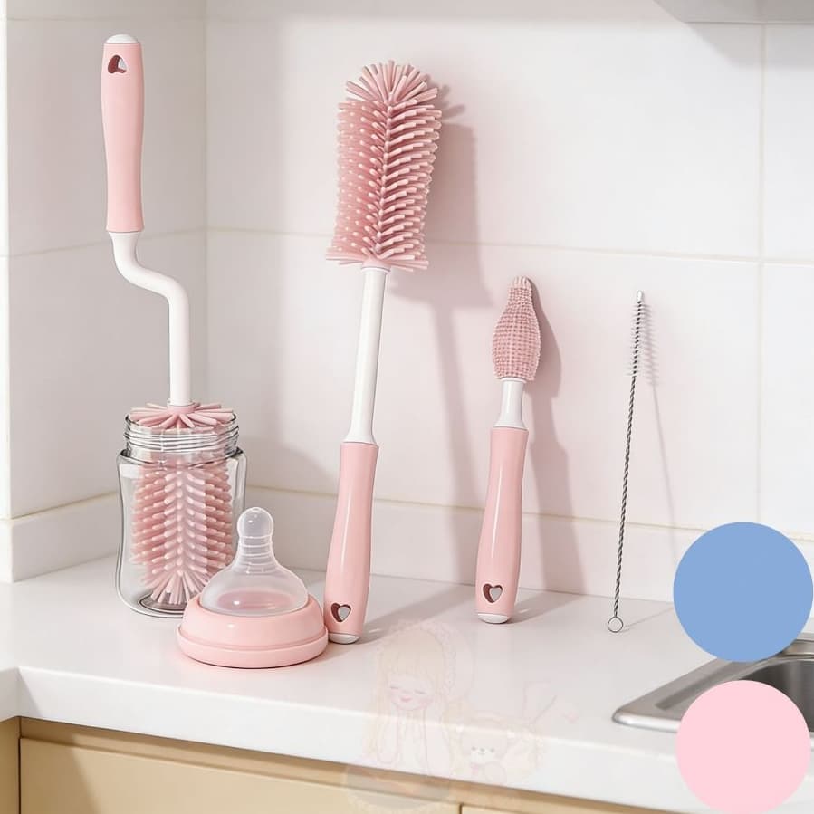 kit4un Escova de lava mamadeira para bebê Escova de silicone