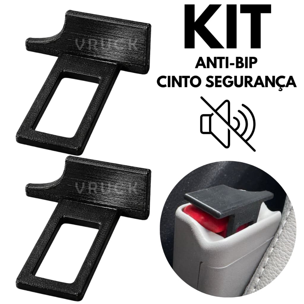 KIT Até 5 Fivela Lingueta Clip Cinto de Segurança Anti Bip Alarme Sonoro Universal Todos Carros
