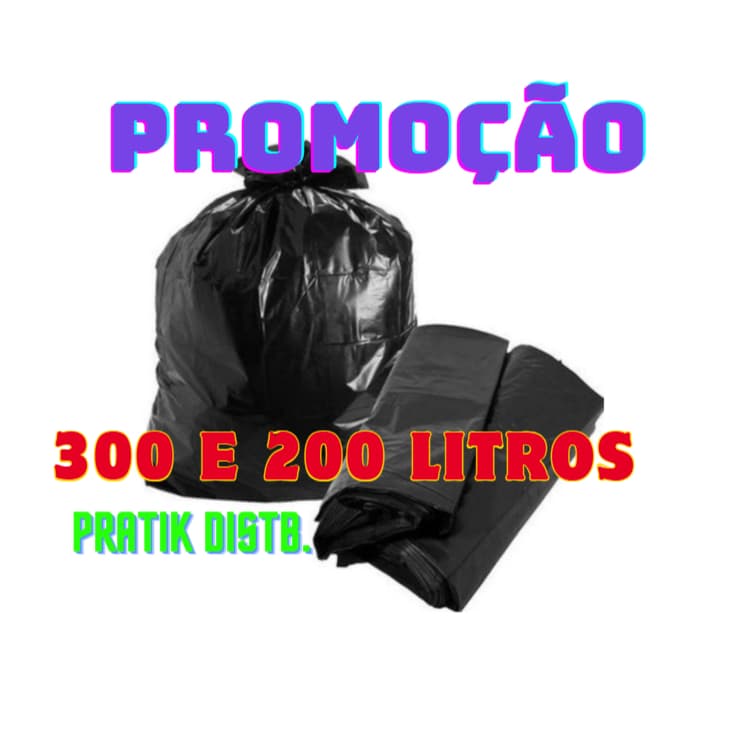 Saco de lixo Grande 200 ou 300 Litros cor preto PROMOÇÃO