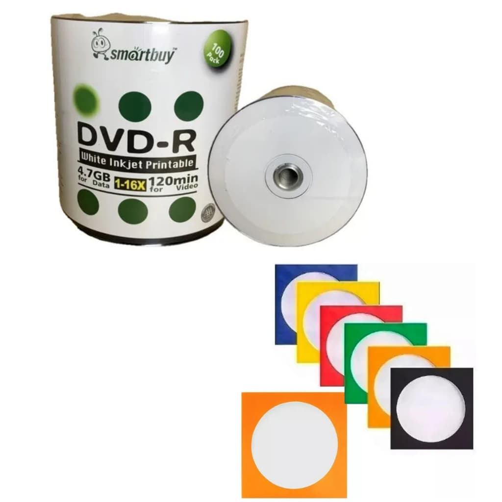 10 unidades de Mídia Virgem DVD-R Smartbuy Printable Grava Jogo PS2