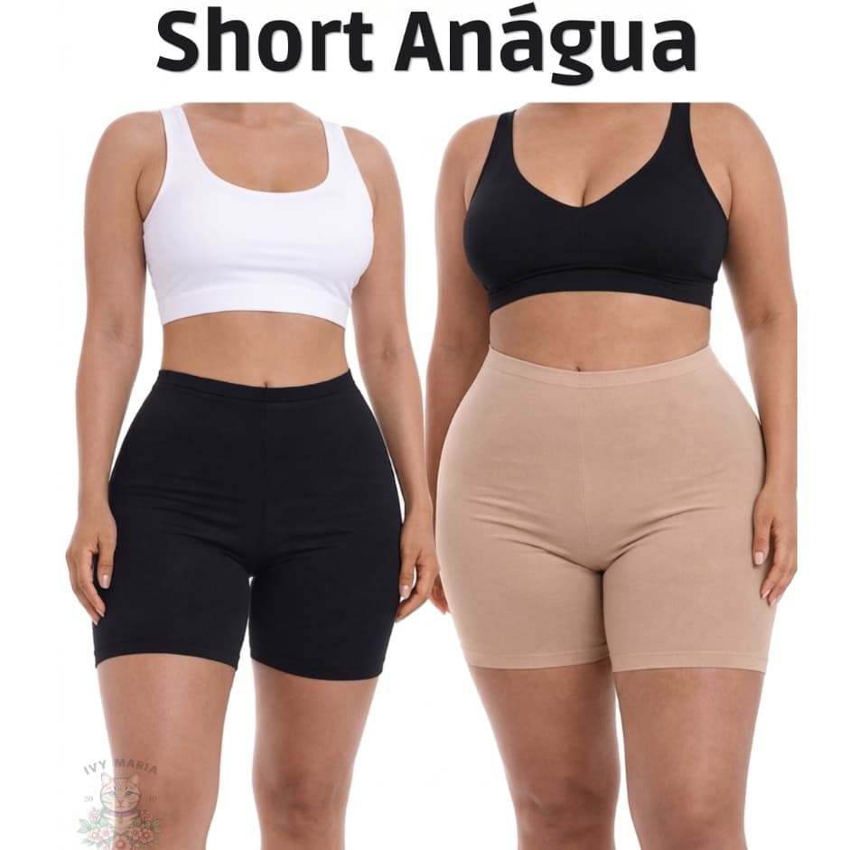 Short Feminino Anágua Segunda Pele Plus Size Não Marca Anti Atrito Para Vestido Feminino