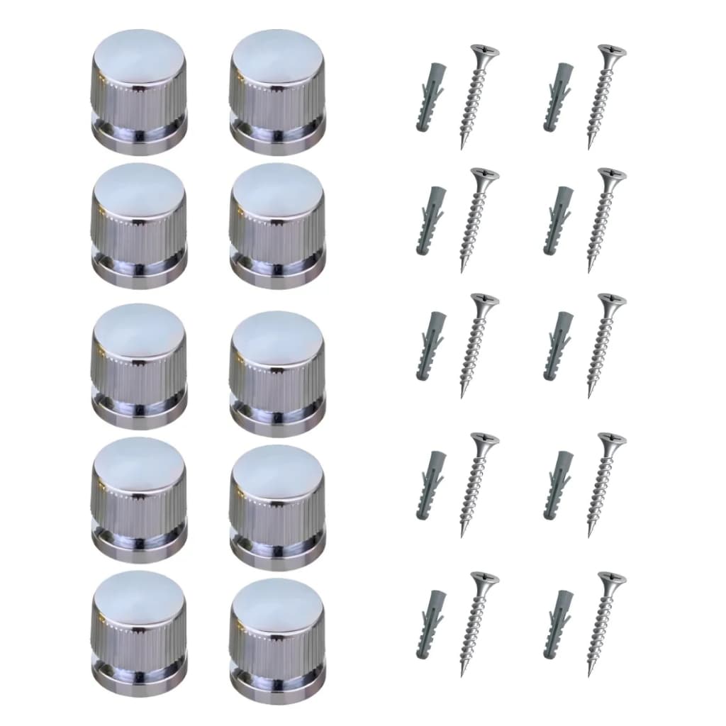 Kit 10 Botão Francês Fixação Do Vidro + Parafusos Buchas