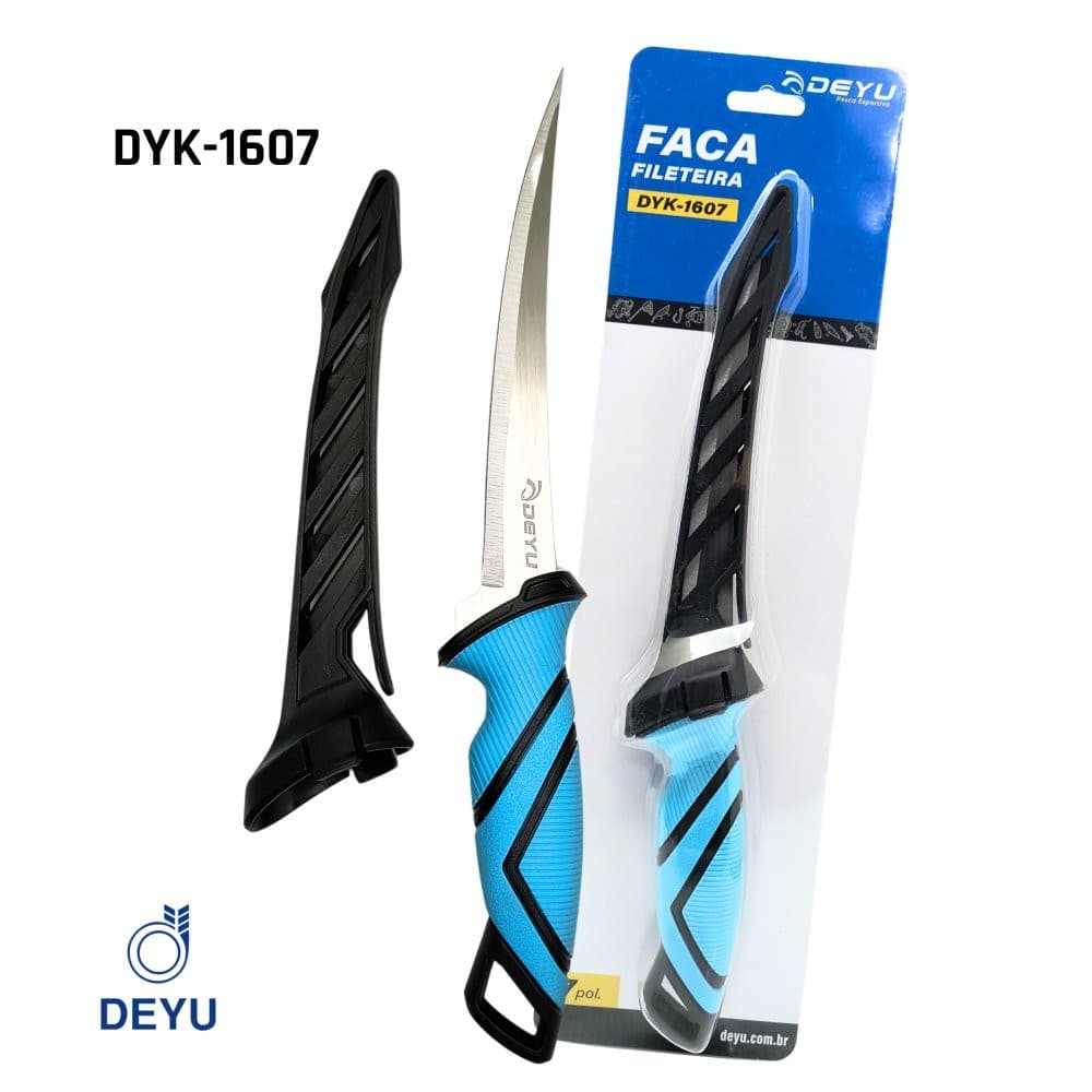 Faca Fileteira 7'' ou 5" Deyu DYK-1609 Extremamente Afiada Pescaria Pesca Kit de Sobrevivência
