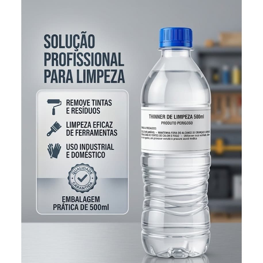 Thinner Diluente/solvente esmalte sintético Para Pintura Limpeza Geral Artesanato Volume de 500ml