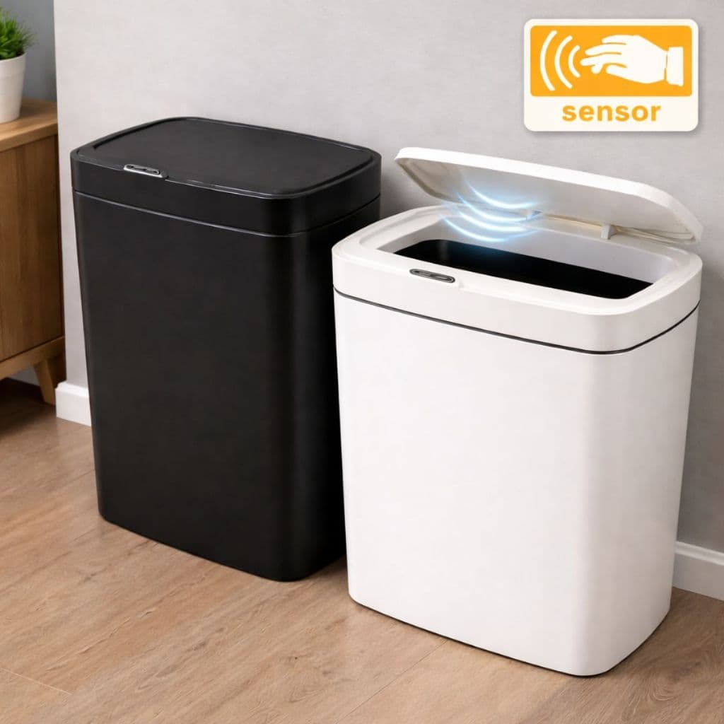 Lixeira Inteligente Abertura Automática Média de Banheiro Cozinha Escritório 13 Litros