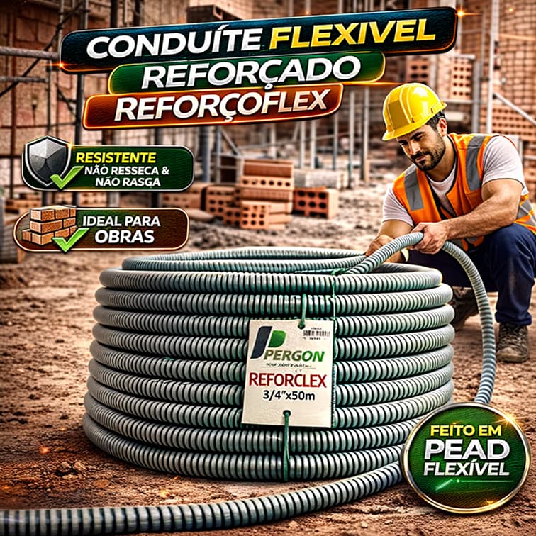 ⚡🔥 CONDUÍTE FLEXÍVEL REFORÇADO 3/4 PERGON – NÃO PERCA ESSA OFERTA!