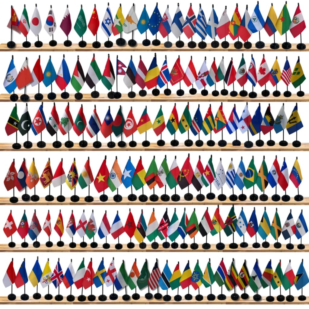 Bandeirinha de mesa Países com suporte 11x 18 cm