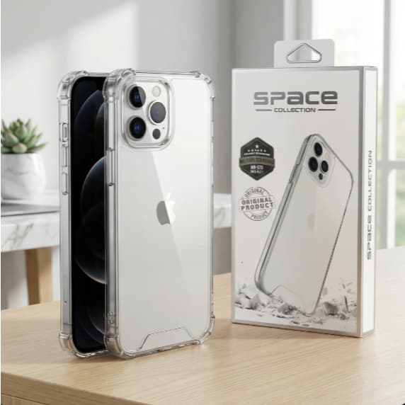 Capa Capinha Space Transparente Anti Impacto Apple para IPhone 13 7 8 Plus Xr 11 12 14 15 16 16E 17 Pro Max Xr Air