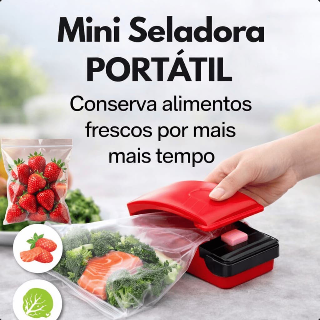 Mini Seladora Portátil Saco Plástico Reutilizável Conserva Alimentos Cozinha