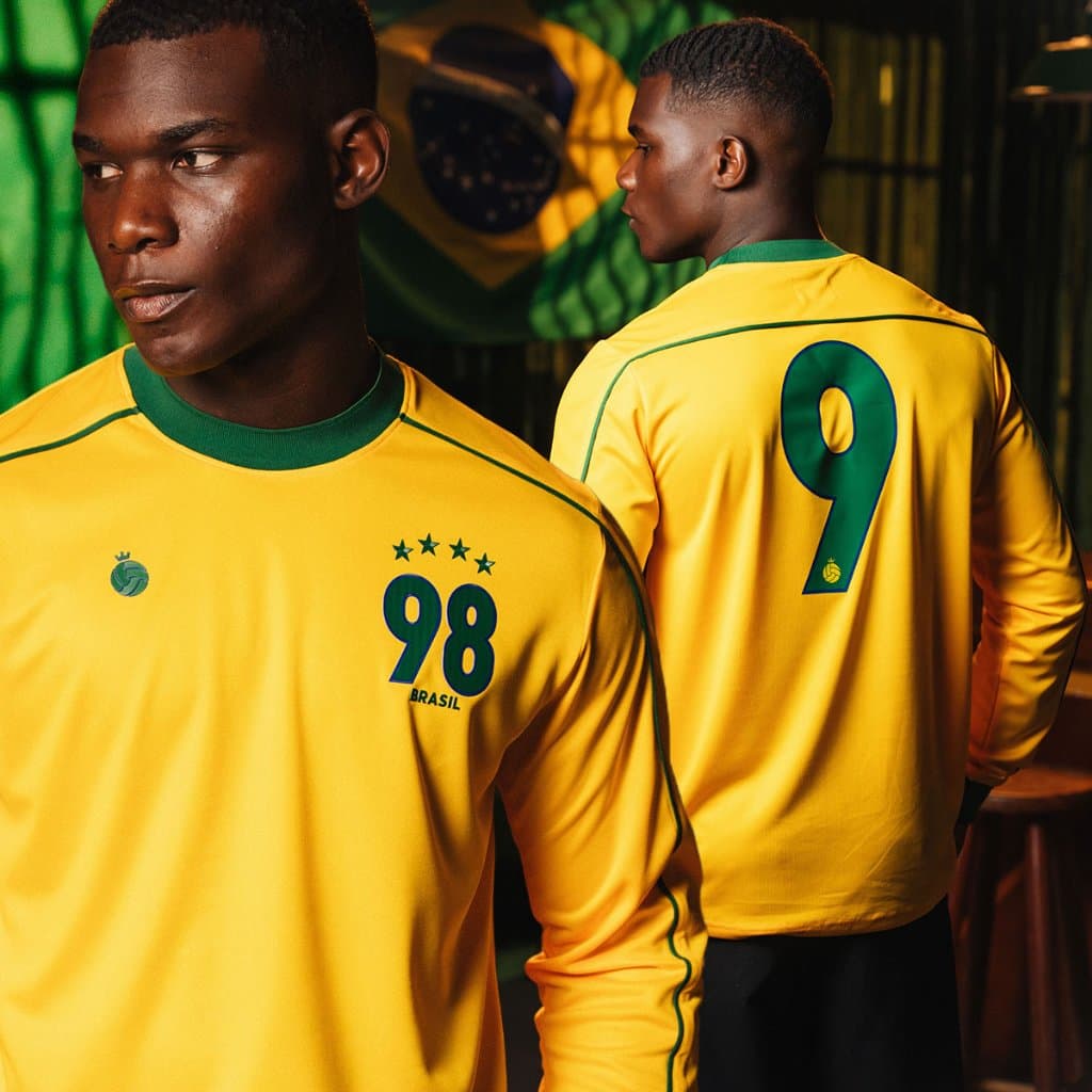 Camisa Brasil 1998 Retrô Manga Longa Masculina