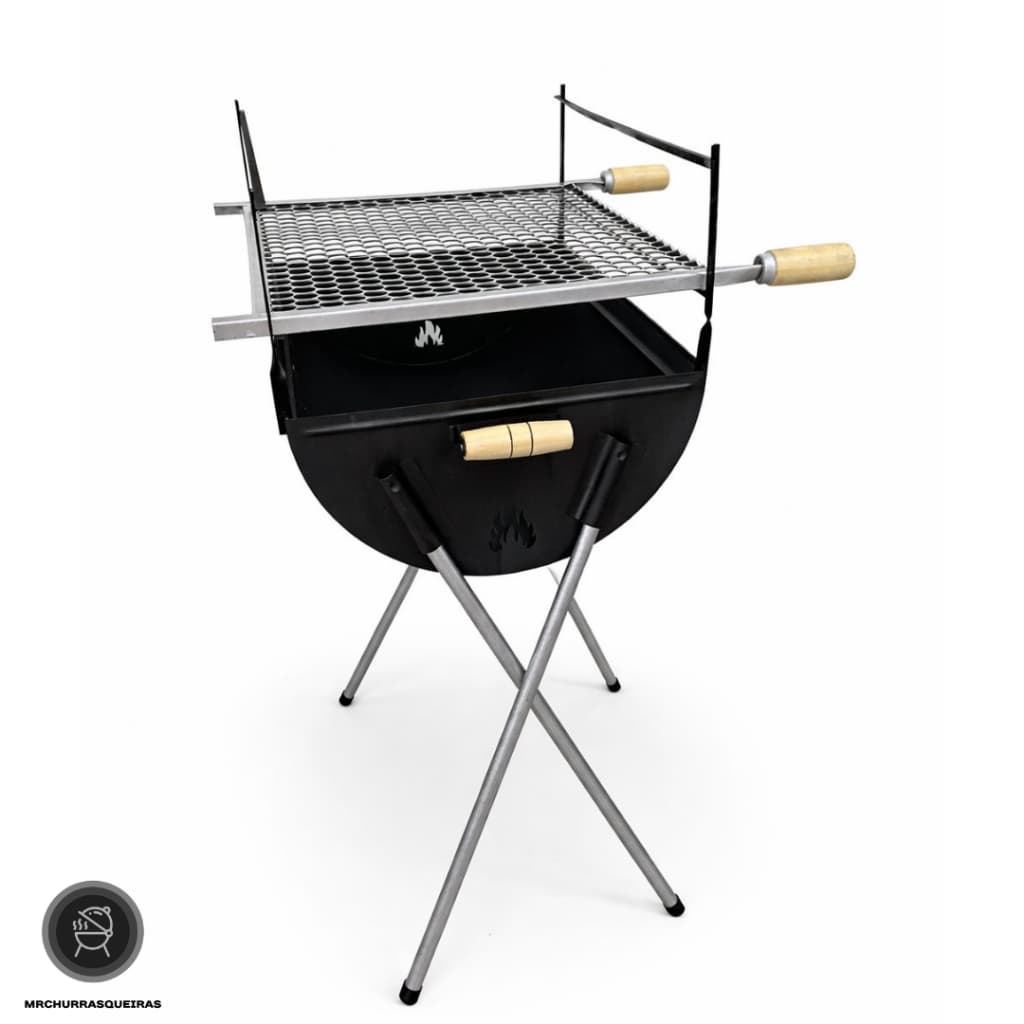 Churrasqueira tradicional 50x40cm com pés desmontável camping
