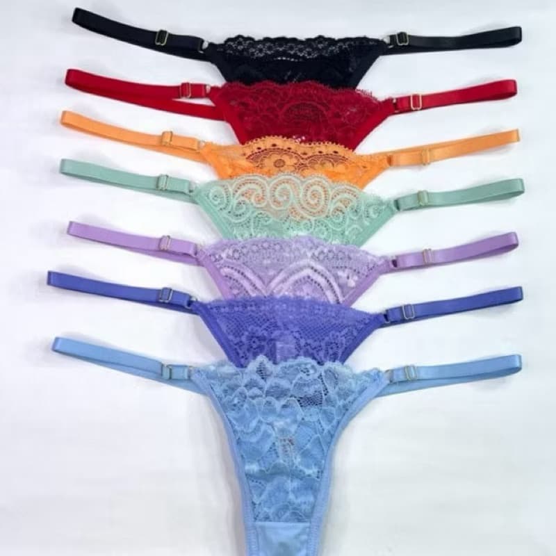 Kit  de calcinha regulagem fio dental de renda lingerie sexy