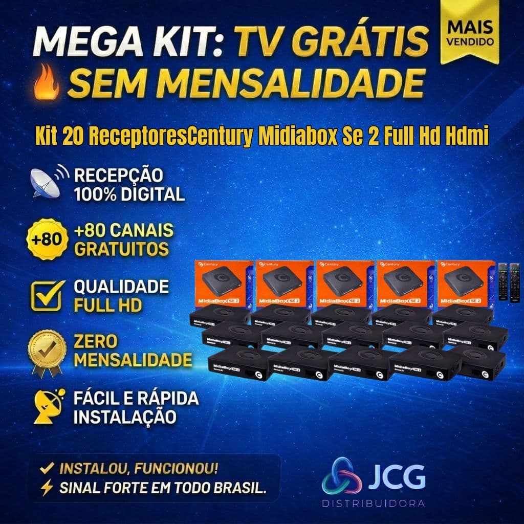 Kit 20 Receptores Century Midiabox Se-2 Full HD HDMI