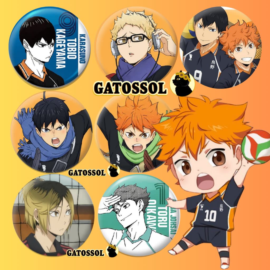 Bottons HAIKYUU 4,5 cm - ANIME, VÔLEI, ESPORTE- Bottom/botton - Boton  - Broche alfinete - Boton - Button - Pin - Botum