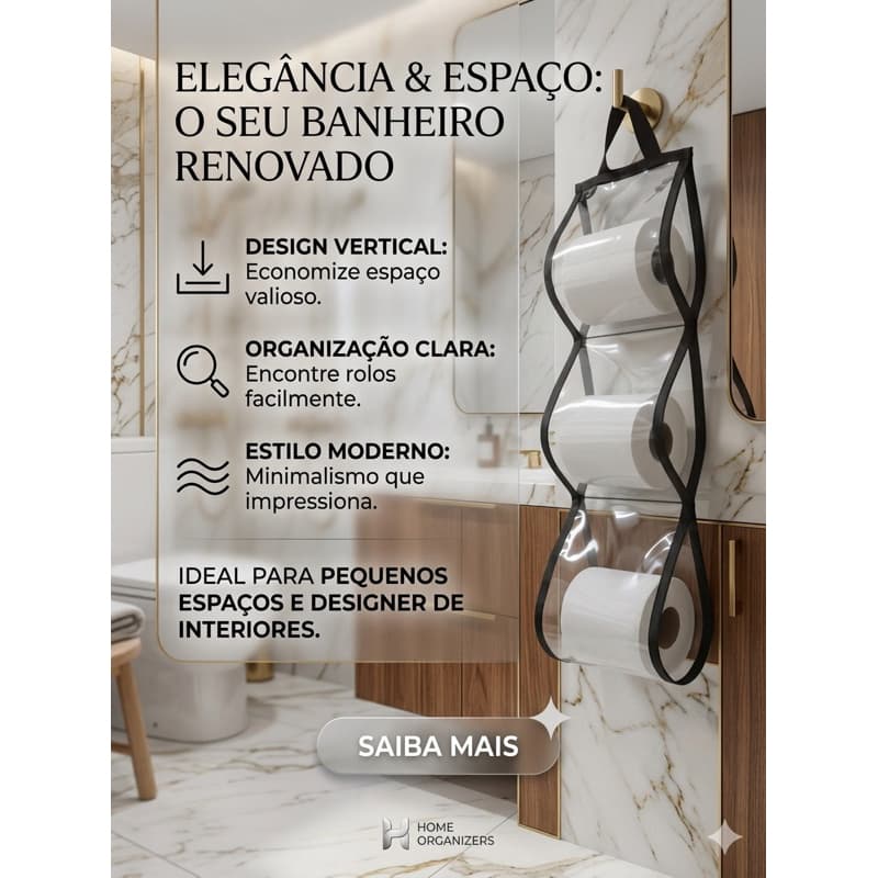 porta organizador para papel higiênico ( 3 divisórias )