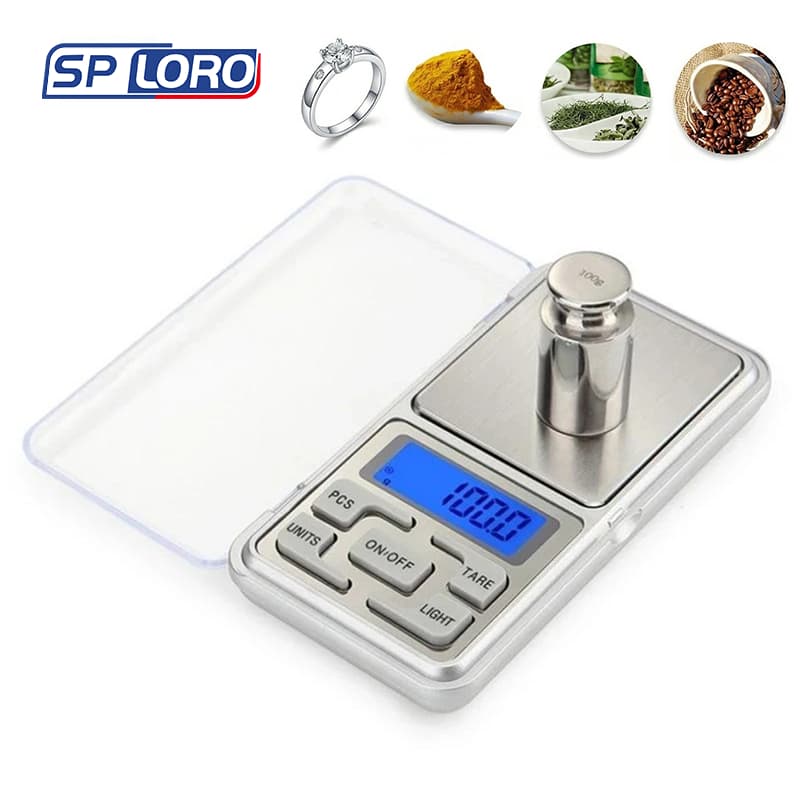 Mini Balança Digital Alta Precisão de 0.1 a 500gr Portátil Digital LED Cozinha ouro farmácia H01