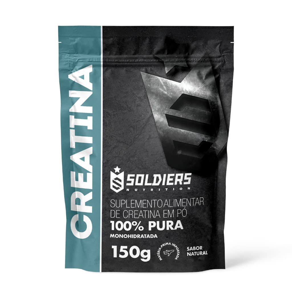 Creatina Monohidratada 150g 100% Pura Importada Soldiers Nutrition Suplemento Performance Muscular Força