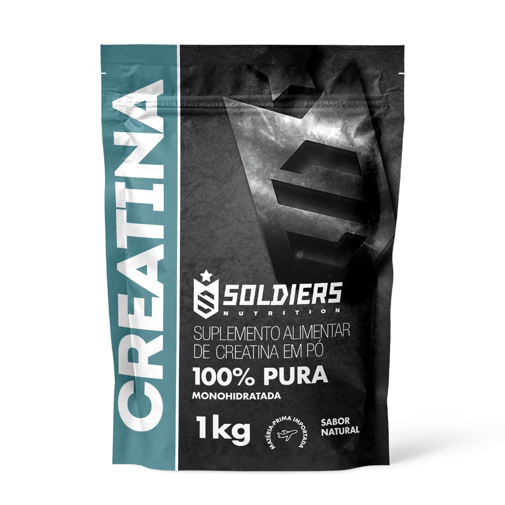 Creatina Monohidratada 1kg 100% Pura Importada Soldiers Nutrition Suplemento Performance Muscular Força