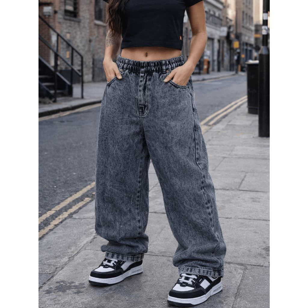 Calça Cargo Feminina Jeans Streetwear
