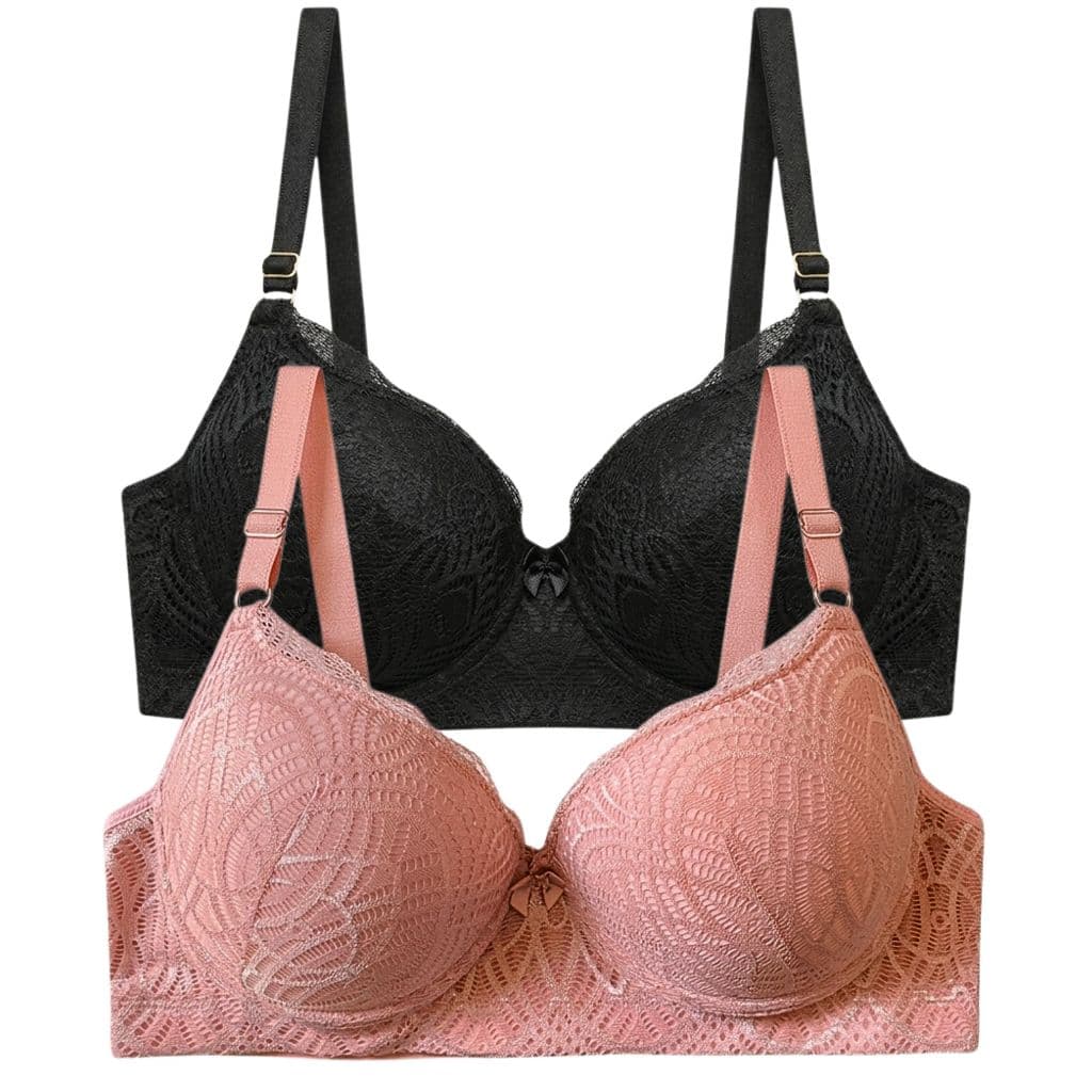 Kit 2 ou 1 Sutiã Plus Size Com Bojo e Renda Com Aro Alça Larga Pala Reforçada Conforto e Sustentação